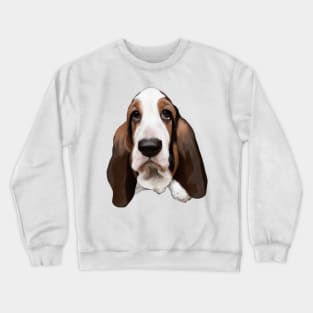 Cute Basset Hound Drawing Crewneck Sweatshirt